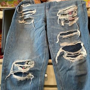 American Eagle distressed mom jeans